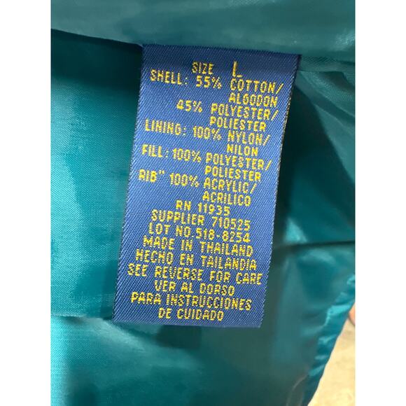 SJB St Johns Bay Vintage 90s Green Black Ski Jacket Plush Winter Coat Men Large - Picture 11 of 11